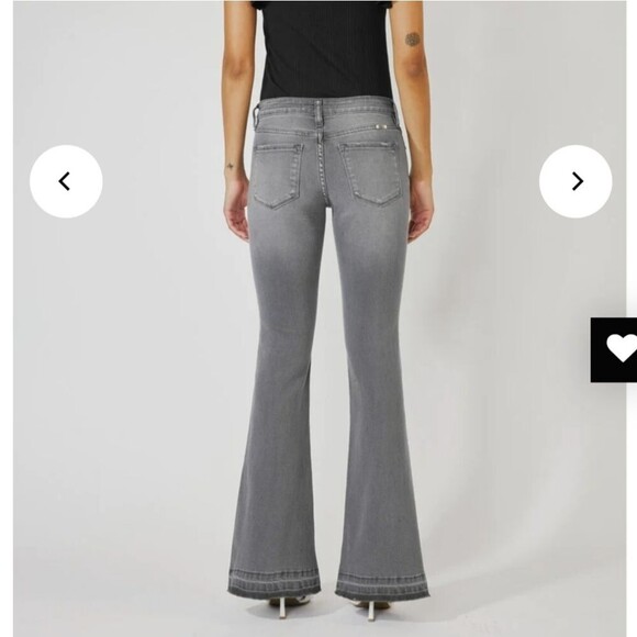 KanCan Heidi Mid Rise Flare Light Gray Released Hem Jeans Size 13/30 - Picture 4 of 6